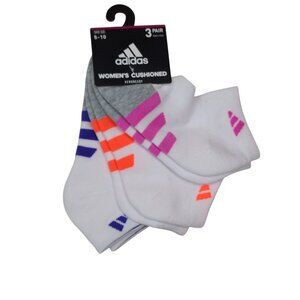 Adidas Womens Cushioned Low-Cut Socks 3-Pack Shoe Size 5-10 AEROREADY